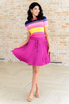 Jodifl Just a Flirt Pleated Skirt in Magenta Ave Shops