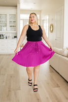 Jodifl Just a Flirt Pleated Skirt in Magenta Ave Shops