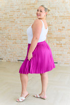 Jodifl Just a Flirt Pleated Skirt in Magenta Ave Shops