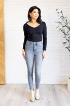 Justine High Rise Control Top Contrast Wash Skinny Jeans Ave Shops