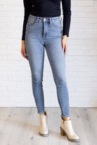 Justine High Rise Control Top Contrast Wash Skinny Jeans Ave Shops