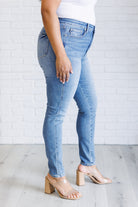 Justine High Rise Control Top Contrast Wash Skinny Jeans Ave Shops