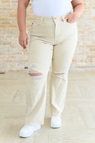 Judy Blue Selena High Rise Distressed 90's Straight Jeans in Bone Ave Shops