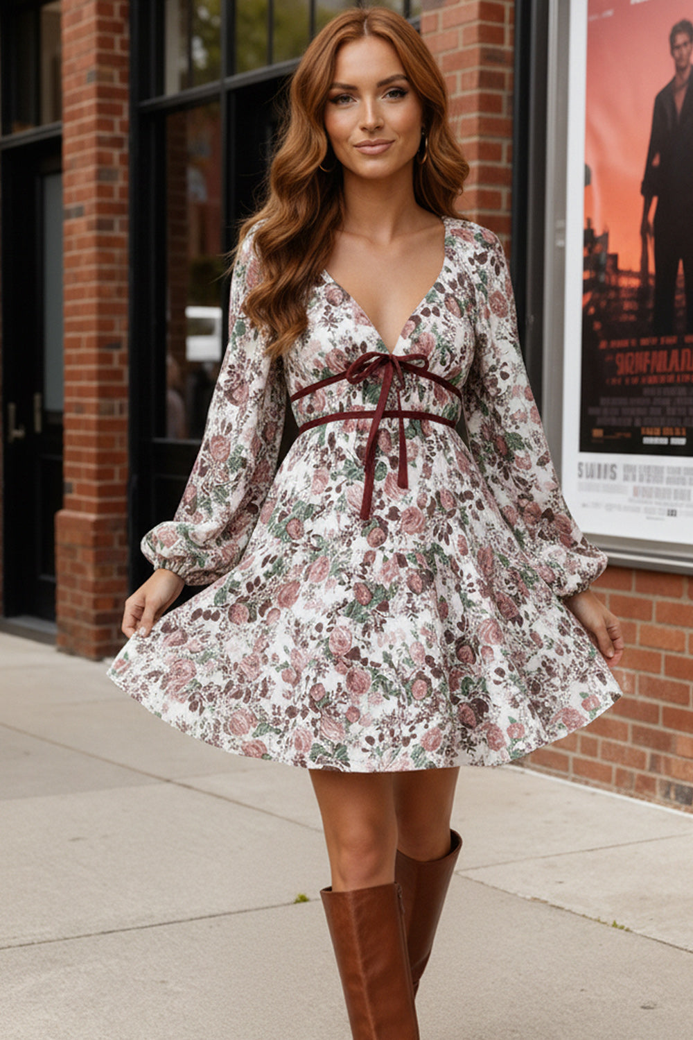 Kori America Shirred Vintage Floral Print Tiered Dress