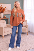 Kori Basic Witch Plaid Patch Sweatshirt