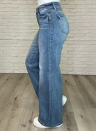 Judy Blue Karis High Rise Vintage Wash Retro Wide Leg Womens