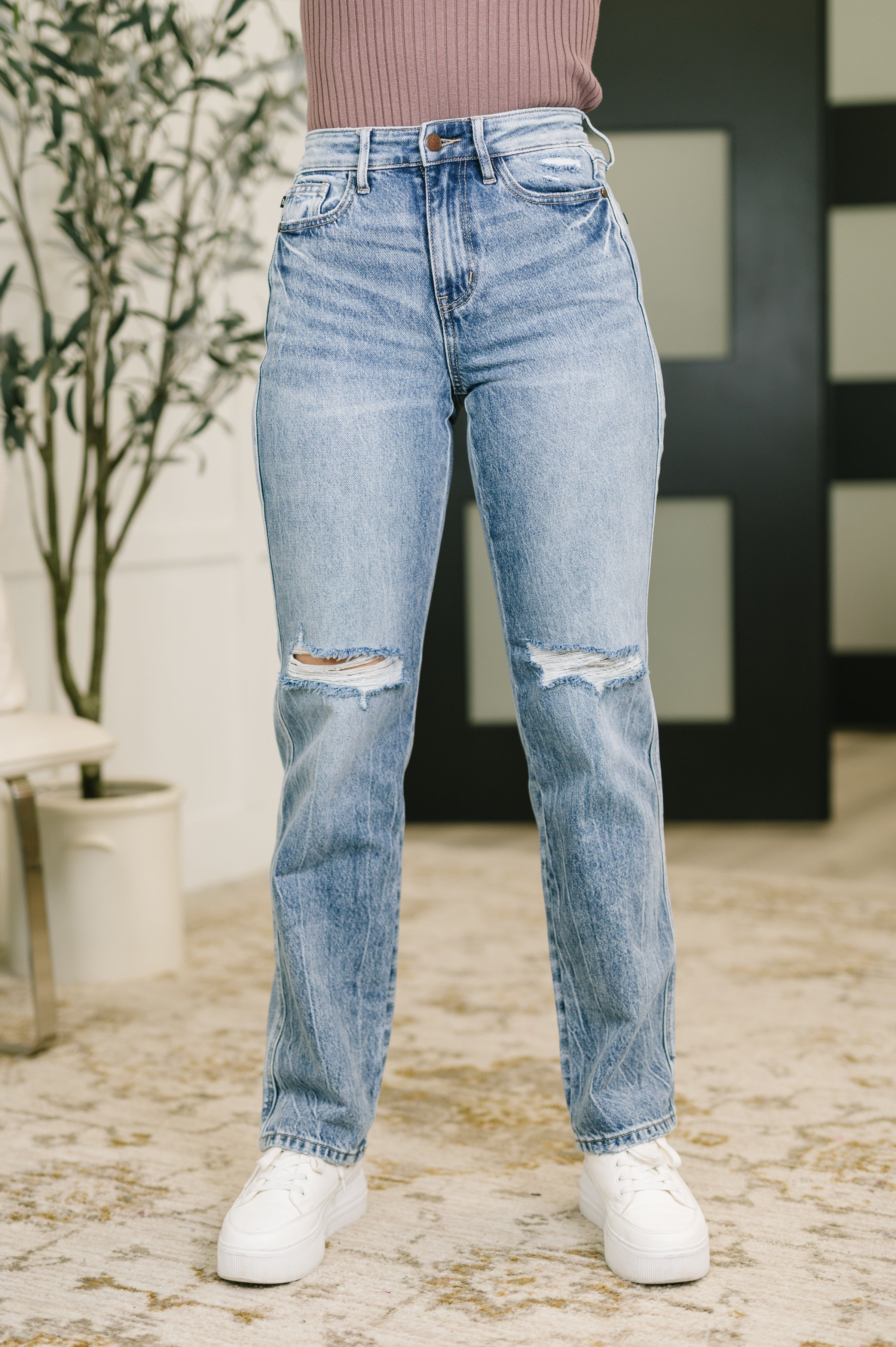 Judy Blue Kayla High Waist Rigid Magic Slim Straight Womens