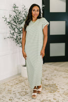 Polagram Keep Me Comfy Casual Maxi Dress in Green Womens