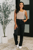 Judy Blue Keira High Waist Cargo Wide in Black Womens