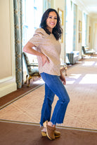 Mittoshop Kelsi Jacquard Puff Sleeve Top In Tan Womens
