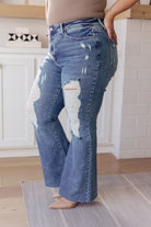 Judy Blue Kiana High Rise Heavy Destroy Flare Jeans Jeans