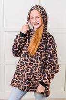 Kids Oversized Hoodie Blanket in Leopard OS Sweatshirts & Hoodies