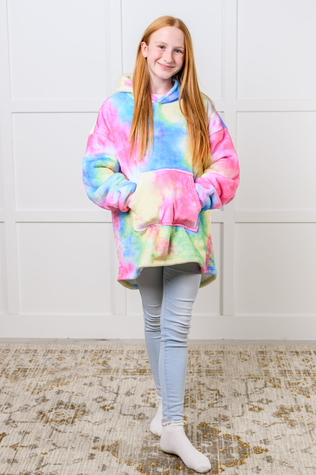 Kids Oversized Hoodie Blanket in Rainbow Sweatshirts & Hoodies