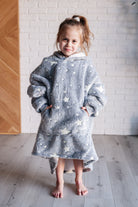 Kids Oversized Hoodie Blanket in Grey Stars Sweatshirts & Hoodies