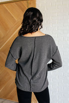 Haptics Kinda Sorta Ribbed Top in Charcoal Ave Shops