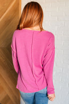 Haptics Kinda Sorta Ribbed Top in Magenta Shirts & Tops