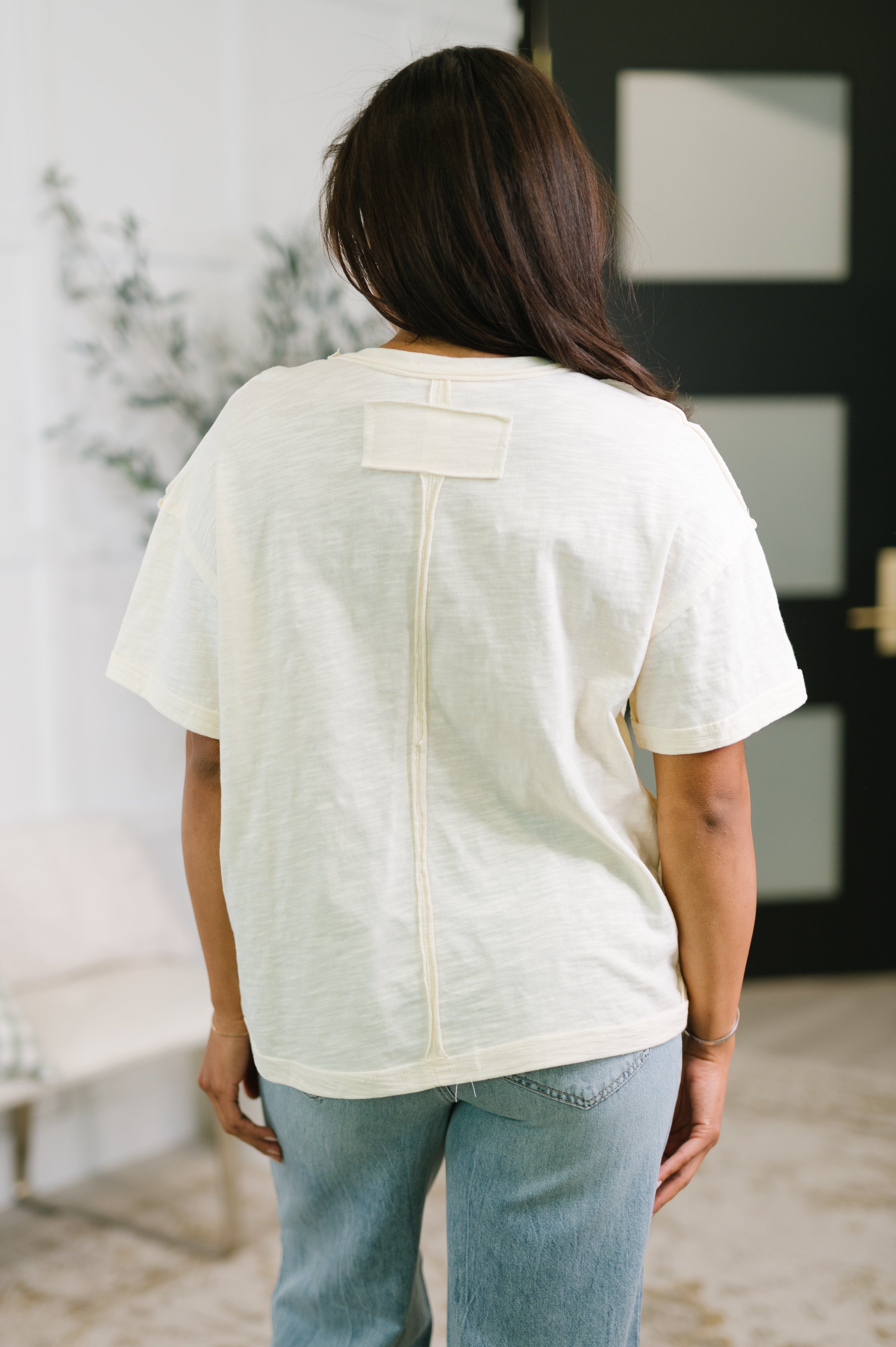 Haptics Knee Deep in Flowers We Applique Top Womens