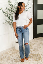 Hyfve Knit Pick Basic Tee in Off White Womens