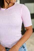 Hyfve Knit Pick Basic Tee in Pink Womens