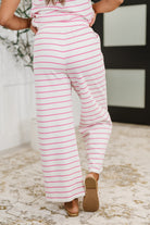 PREORDER: Knit Tank and Bottoms Set in Pink n White Stripe Womens