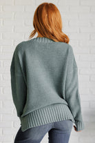 Very J Lakeside View Drop Shoulder Sweater in Sage Sweater