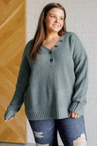 Very J Lakeside View Drop Shoulder Sweater in Sage Sweater