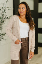 One Eleven North Laugh Airily Cable Knit Cardigan Womens