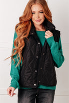 Haptics Layering Queen Quilted Puffer Vest in Black Large Layers
