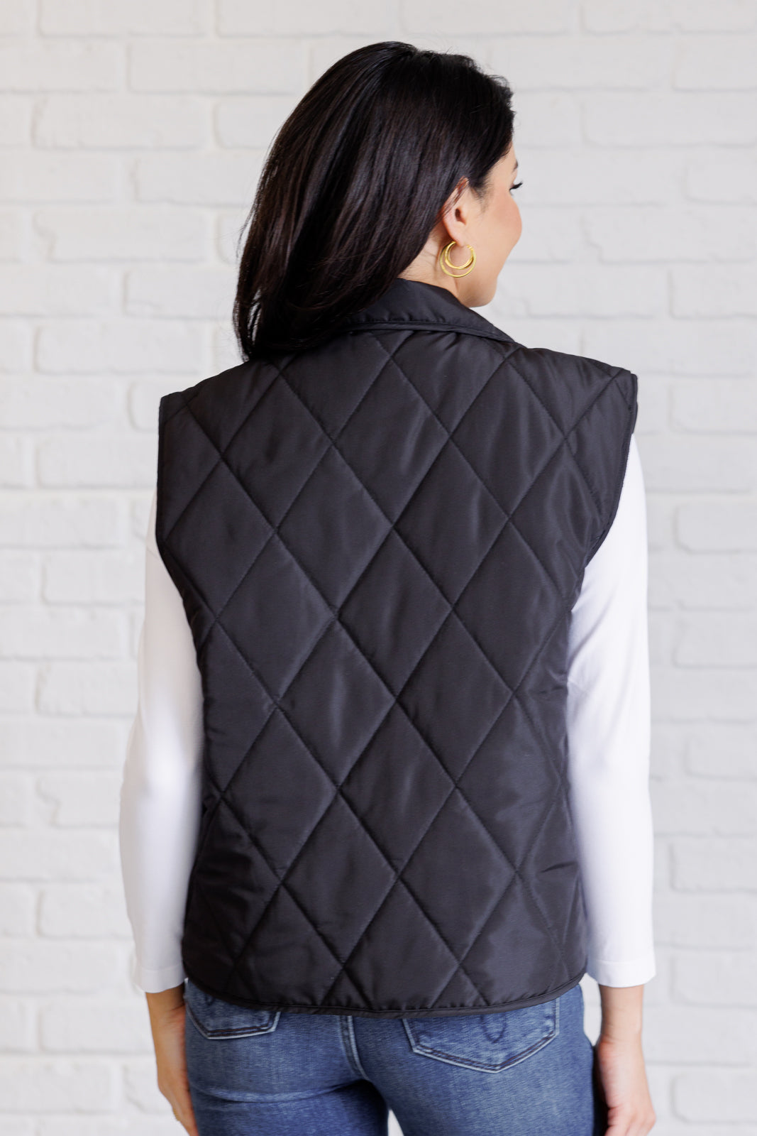 Haptics Layering Queen Quilted Puffer Vest in Black Ave Shops