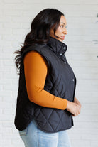 Haptics Layering Queen Quilted Puffer Vest in Black Ave Shops