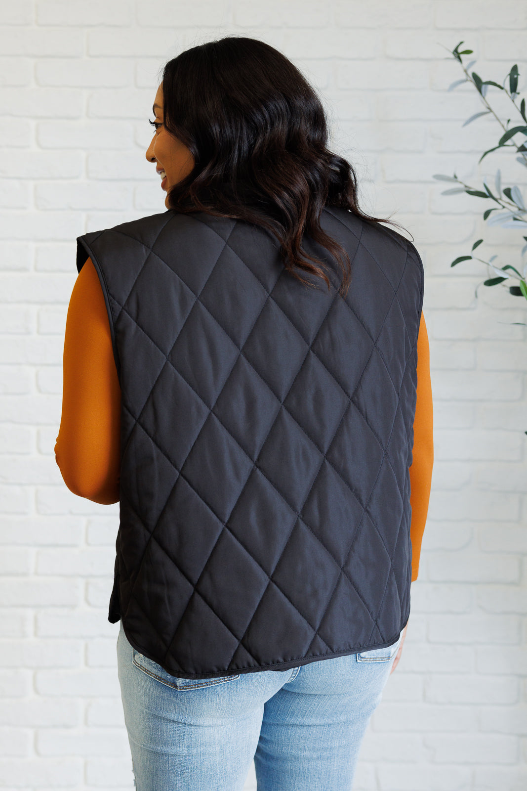 Haptics Layering Queen Quilted Puffer Vest in Black Ave Shops