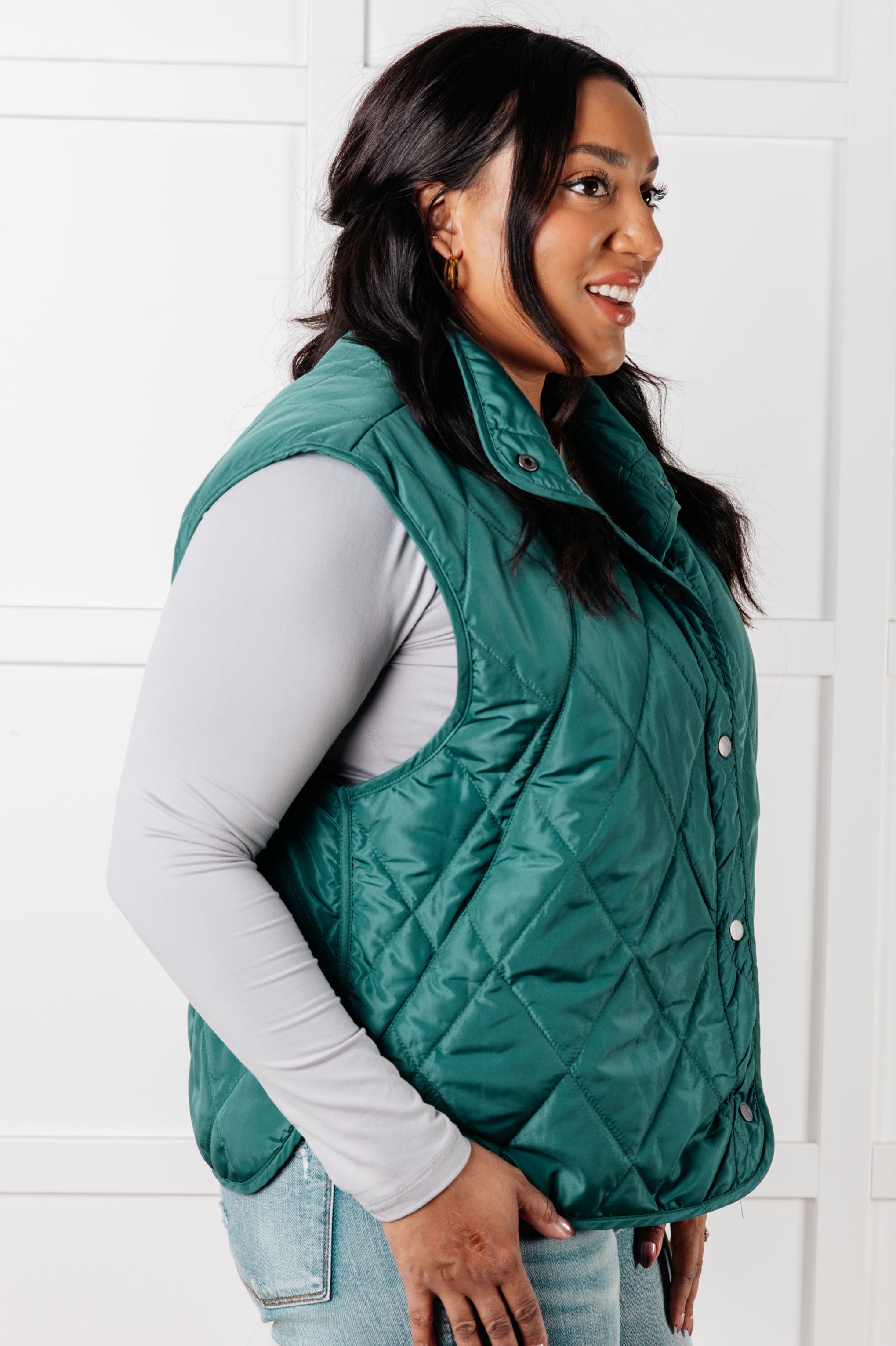 Haptics Layering Queen Quilted Puffer Vest in Hunter Green – Ruby