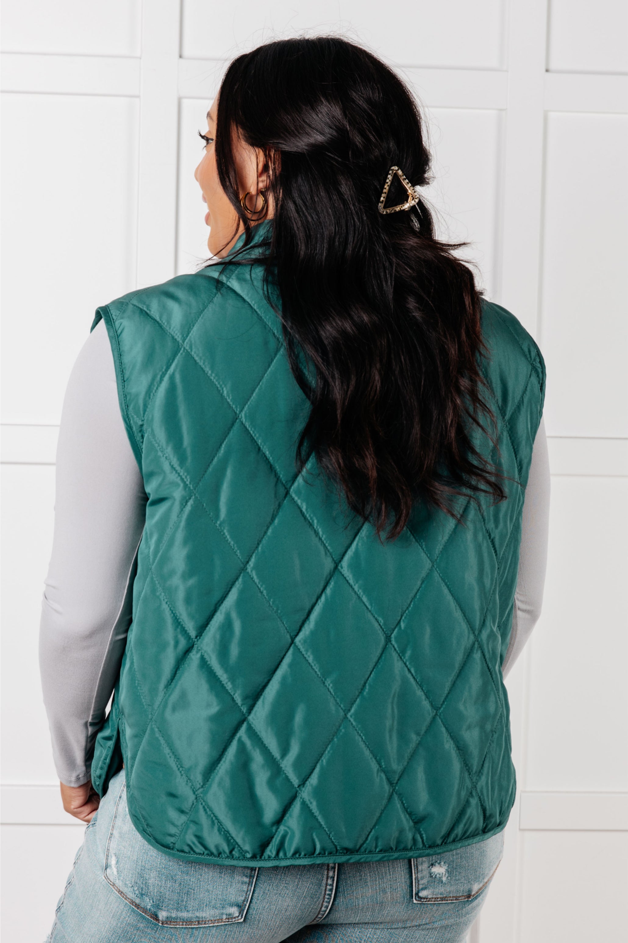 Haptics Layering Queen Quilted Puffer Vest in Hunter Green Coats & Jackets