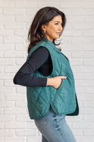 Haptics Layering Queen Quilted Puffer Vest in Hunter Green Ave Shops