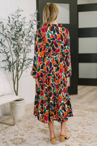 Haptics Leafing it All Behind Long Sleeve Tiered Dress Womens