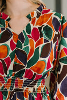 Haptics Leafing it All Behind Long Sleeve Tiered Dress Womens