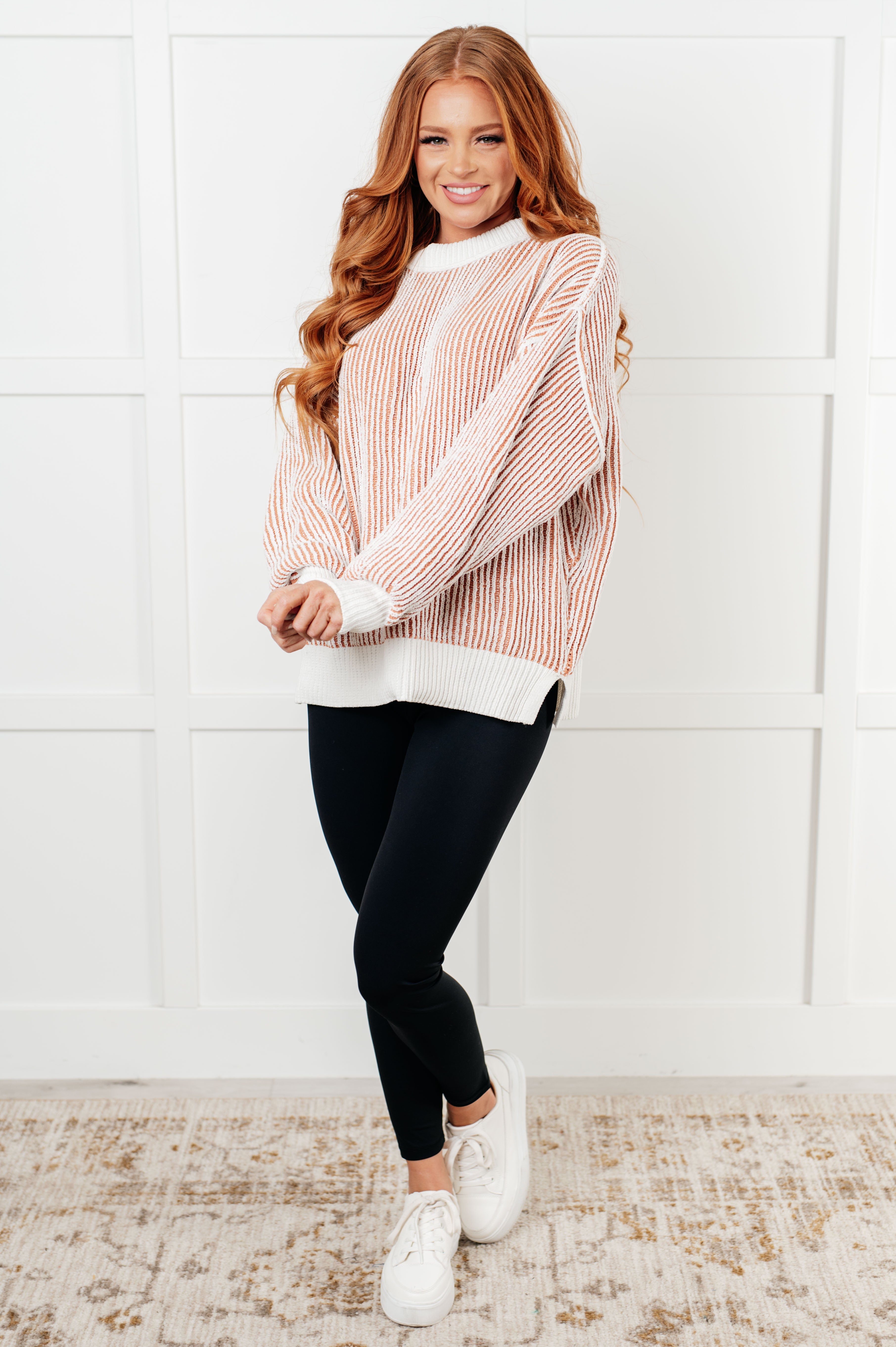 One Eleven North Least High Maintenance Contrast Trim Sweater Sweaters