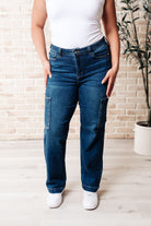 Judy Blue High Waist Straight Cargo Jeans- Leila Trendsi