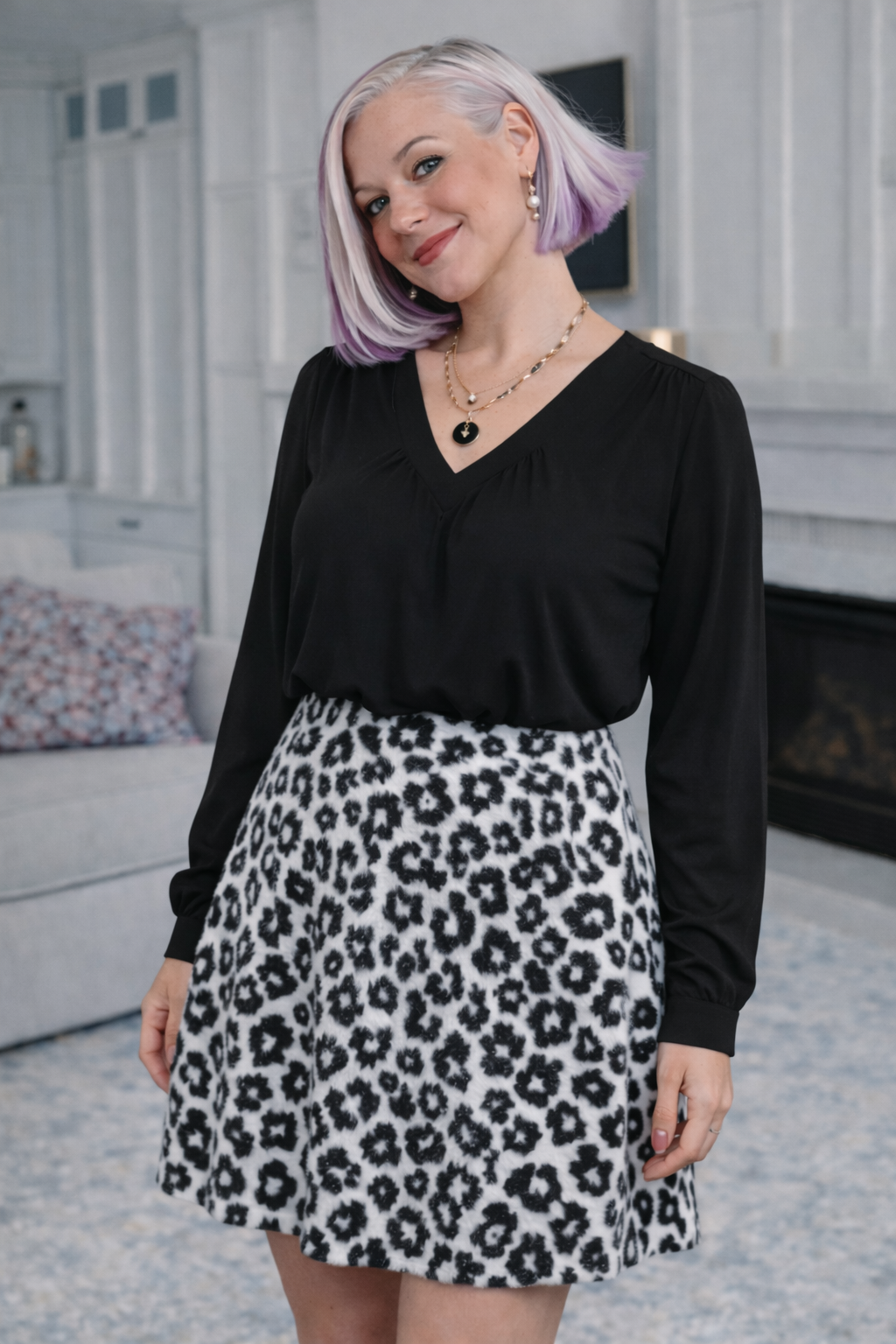 Oddi Feel My Roar Brushed High Waisted Leopard Print Skirt Womens