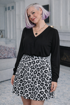 Oddi Feel My Roar Brushed High Waisted Leopard Print Skirt Womens