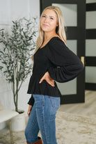 While Birch Lesson Taught Smocked Blouse in Black Womens