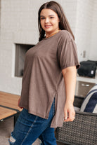 Rae Mode Let Me Live Relaxed Tee in Brown Tops