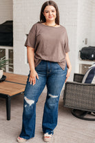 Rae Mode Let Me Live Relaxed Tee in Brown Tops