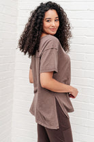 Rae Mode Let Me Live Relaxed Tee in Brown Tops