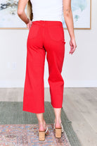 Judy Blue Lisa High Rise Control Top Wide Leg Crop Jeans in Red Ave Shops