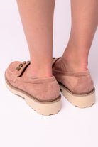 Corkeys Literally Loafers in Blush Faux Suede Ave Shops