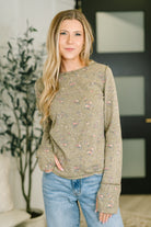 Haptics Literally Obsessed with Me Long Sleeve Top in Olive Womens
