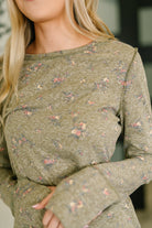 Haptics Literally Obsessed with Me Long Sleeve Top in Olive Womens