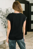 Little Details Trim Detail Top in Black Womens