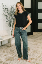 Little Details Trim Detail Top in Black Womens